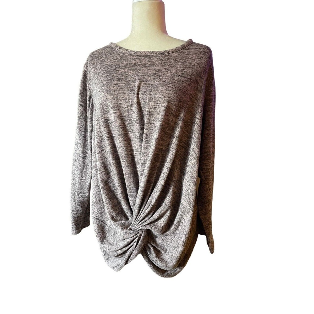 Brody Myles Pullover Top Women’s 2X Heathered Pink And Black